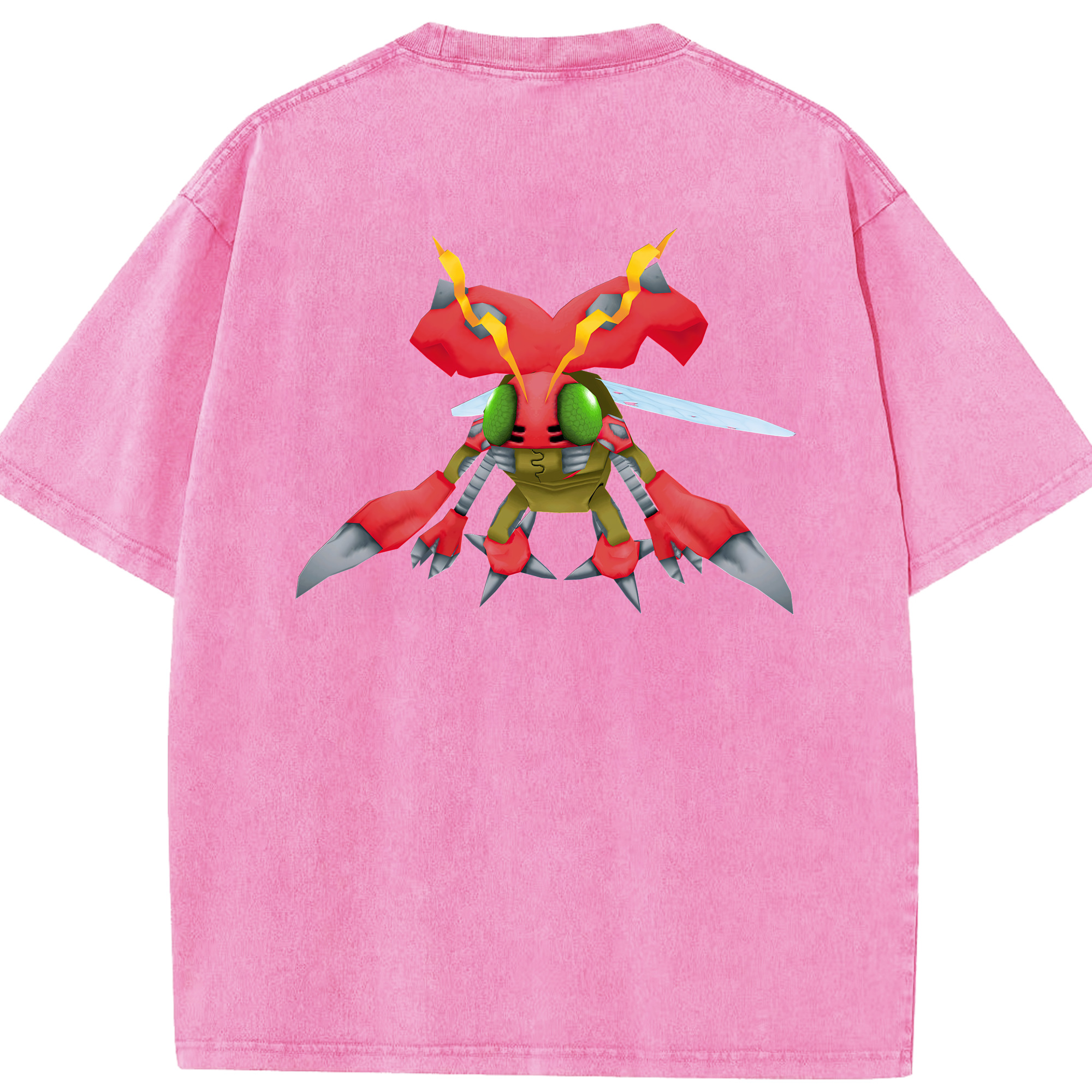 （画像用） Digimon デジタルモンスター/デジモン 綿100% ヴィンテージ風 半袖Tシャツ（背面プリント）